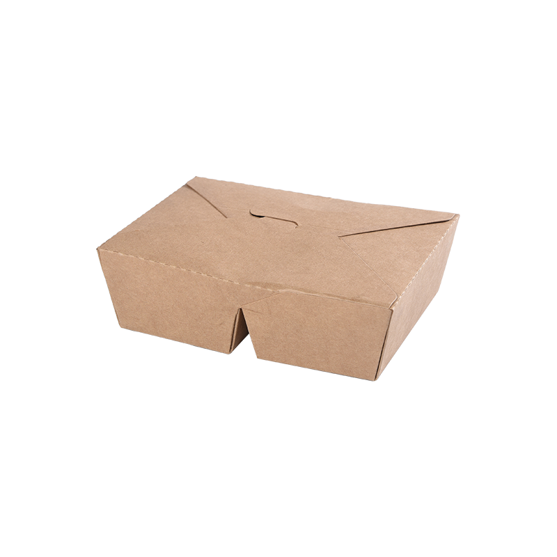 Kraftpapier Afhaaldoos Gevouwen Bento Box-Twee 2 Compartimenten Verdelen