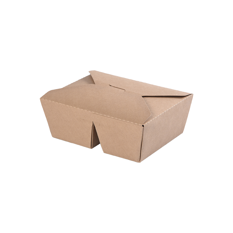 Kraftpapier Afhaaldoos Gevouwen Bento Box-Twee 2 Compartimenten Verdelen