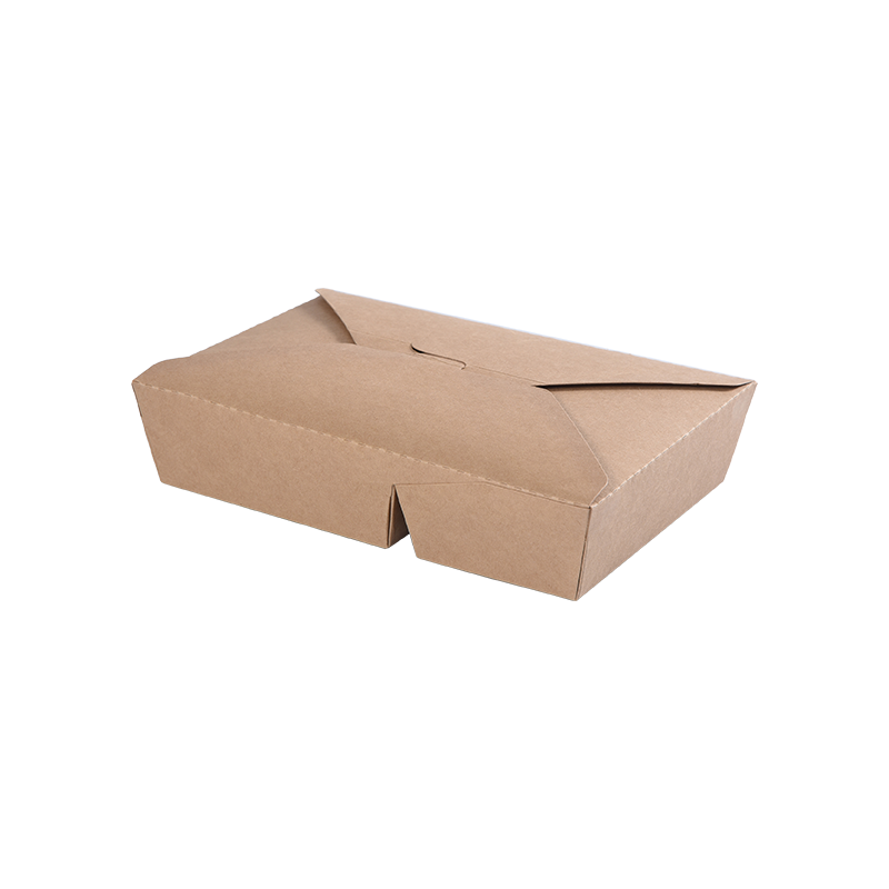 Kraftpapier Afhaaldoos Gevouwen Bento Box-Twee 2 Compartimenten Verdelen