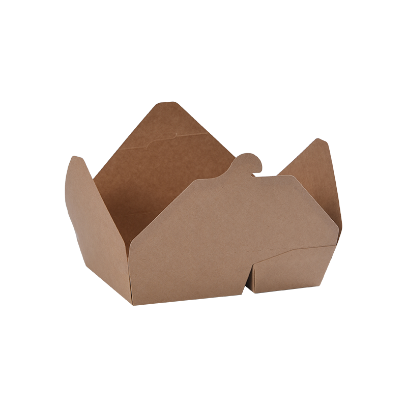 Kraftpapier Afhaaldoos Gevouwen Bento Box-Twee 2 Compartimenten Verdelen