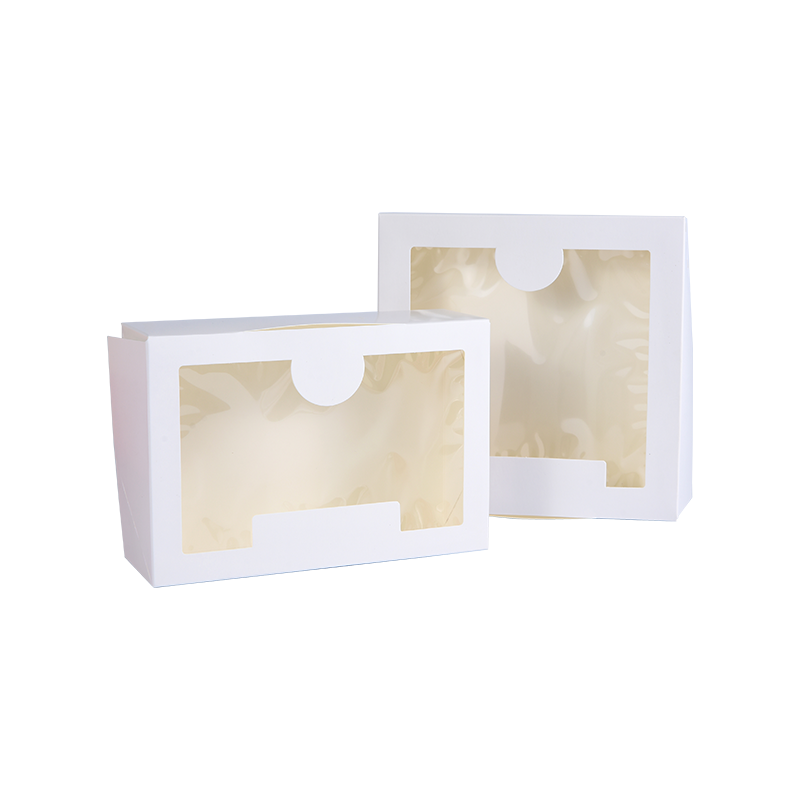 Witte taartdozen met vensterkoekjes/donutbakkerijdoos