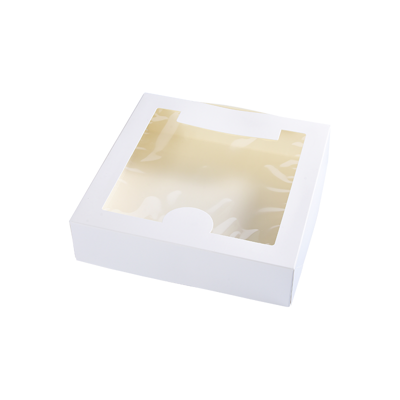 Witte taartdozen met vensterkoekjes/donutbakkerijdoos