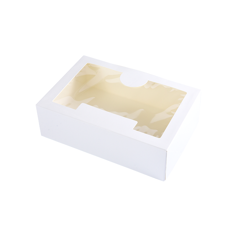Witte taartdozen met vensterkoekjes/donutbakkerijdoos